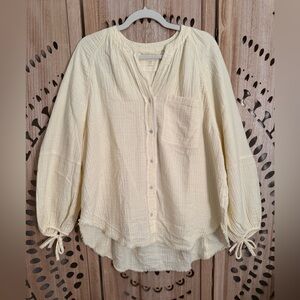 Aerie Pale Yellow Daybreak Cover Up Top Cotton Gauze